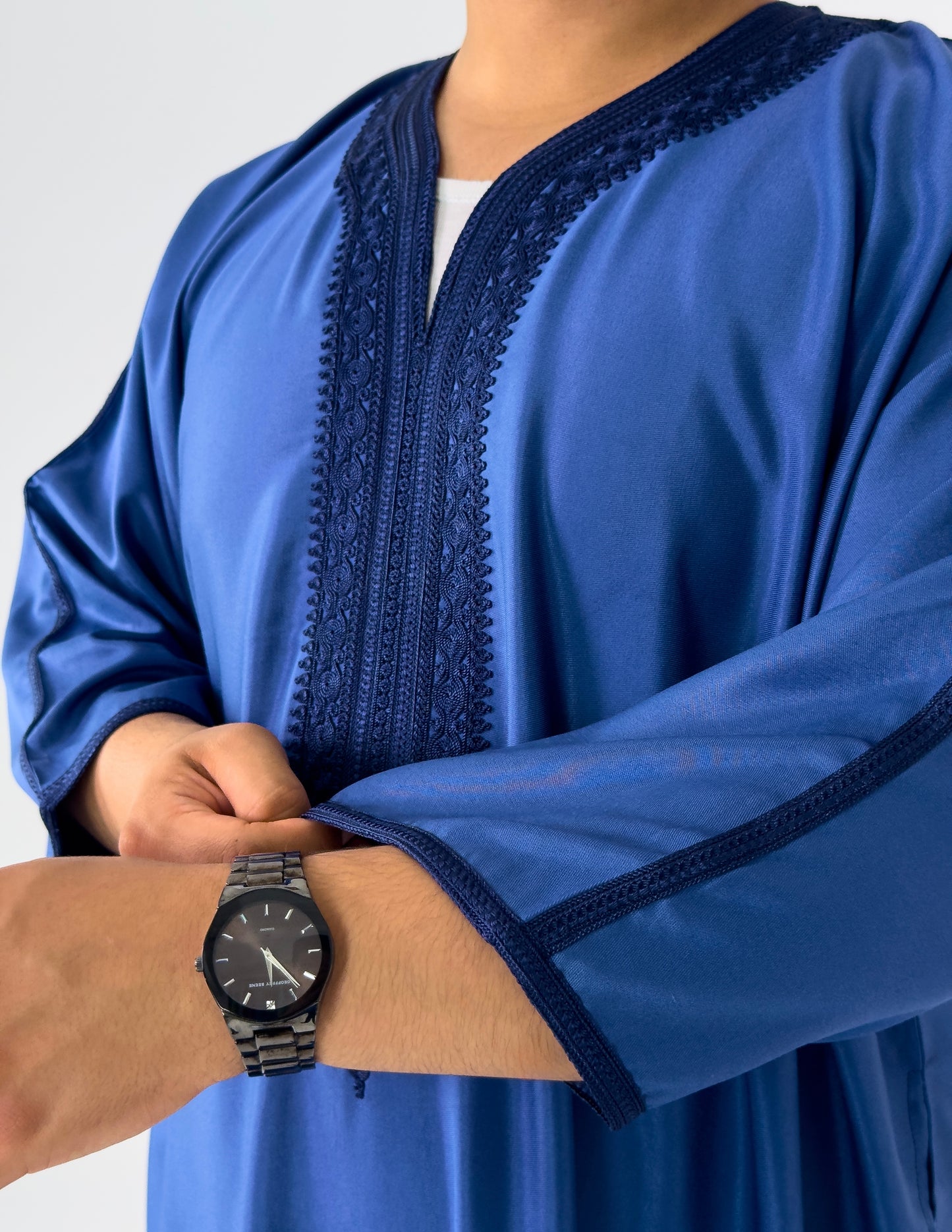 Navy Blue Moroccan Thobe Al-Hadiyah Collection