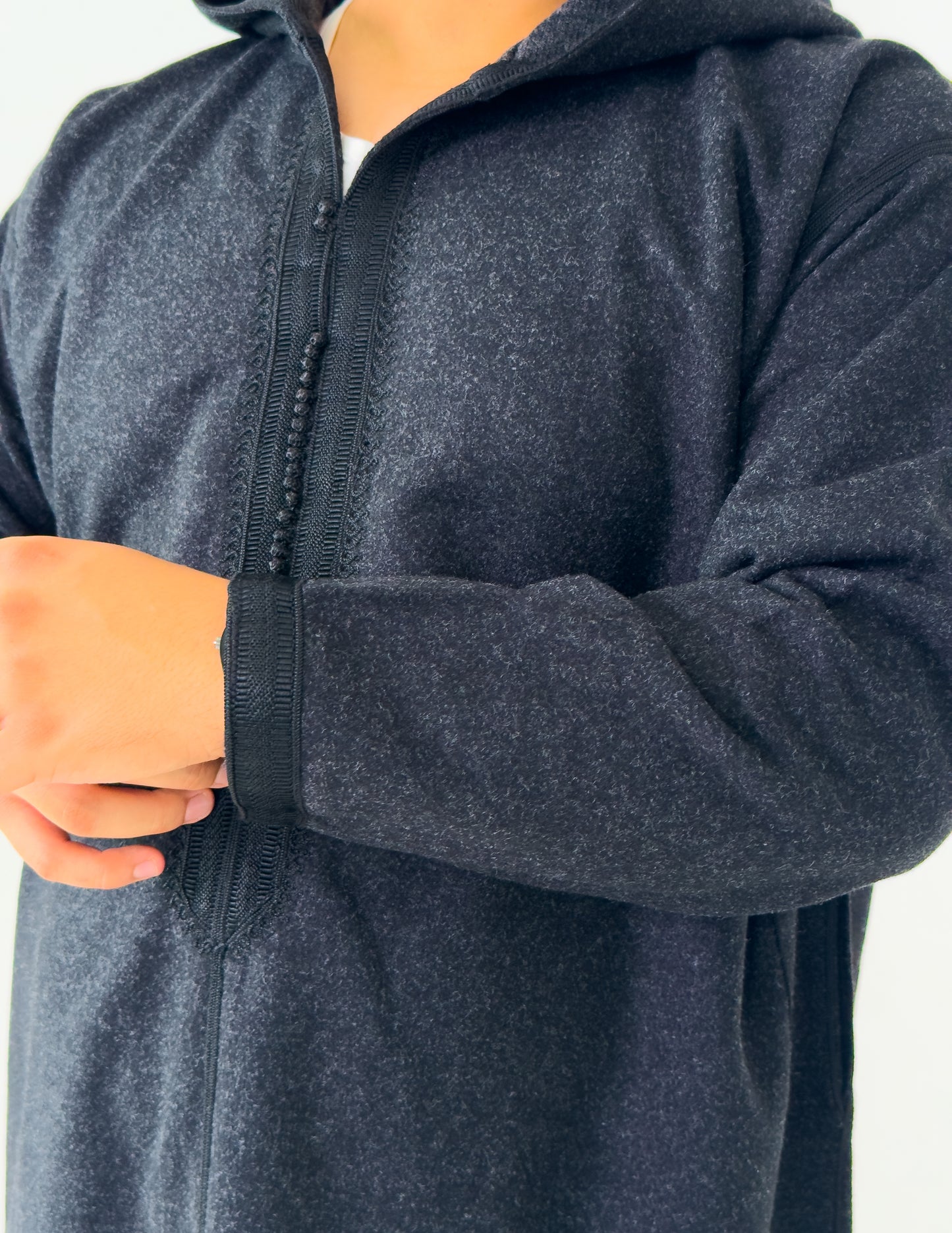 Static Black Winter Moroccan Djellaba