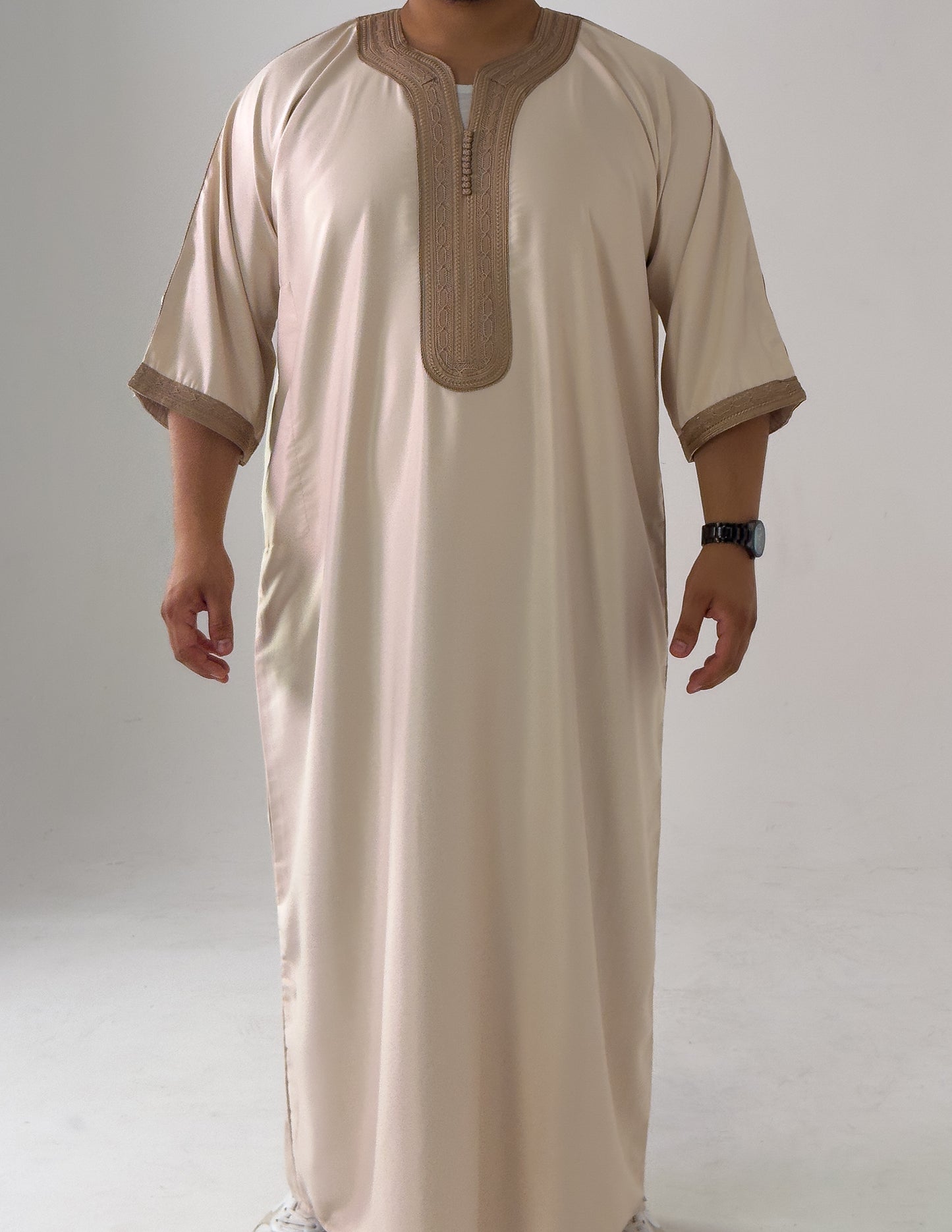 Beige Moroccan Thobe Al-Waha collection