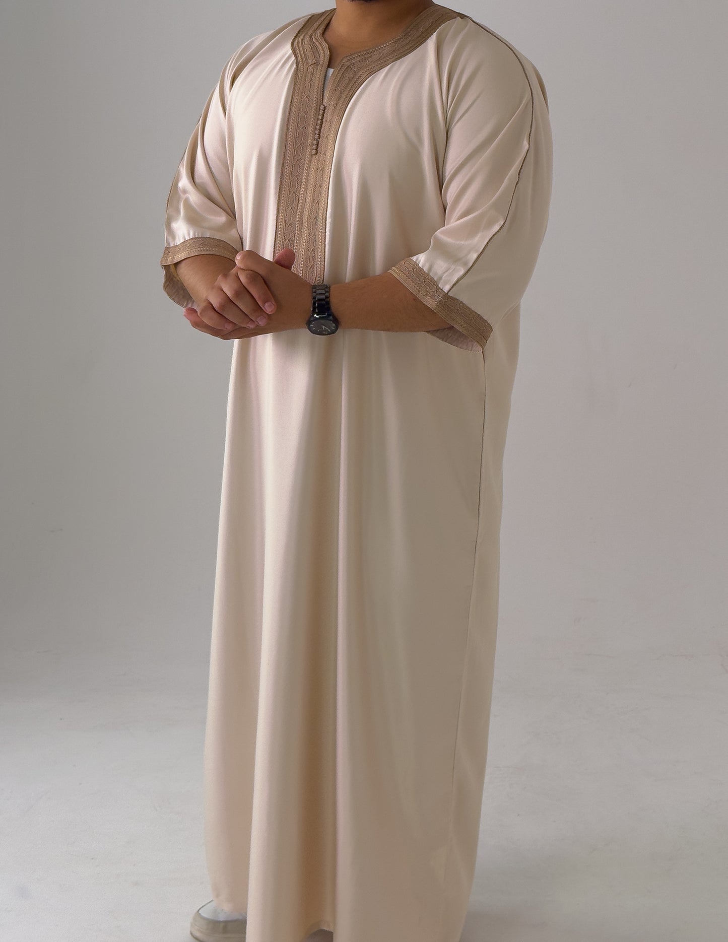 Beige Moroccan Thobe Al-Waha collection