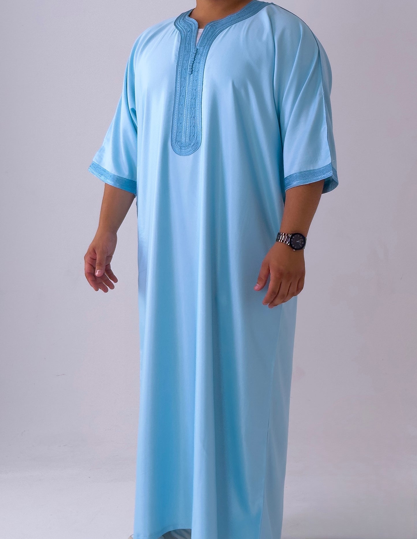 Sky Blue Moroccan Thobe Al-Waha collection