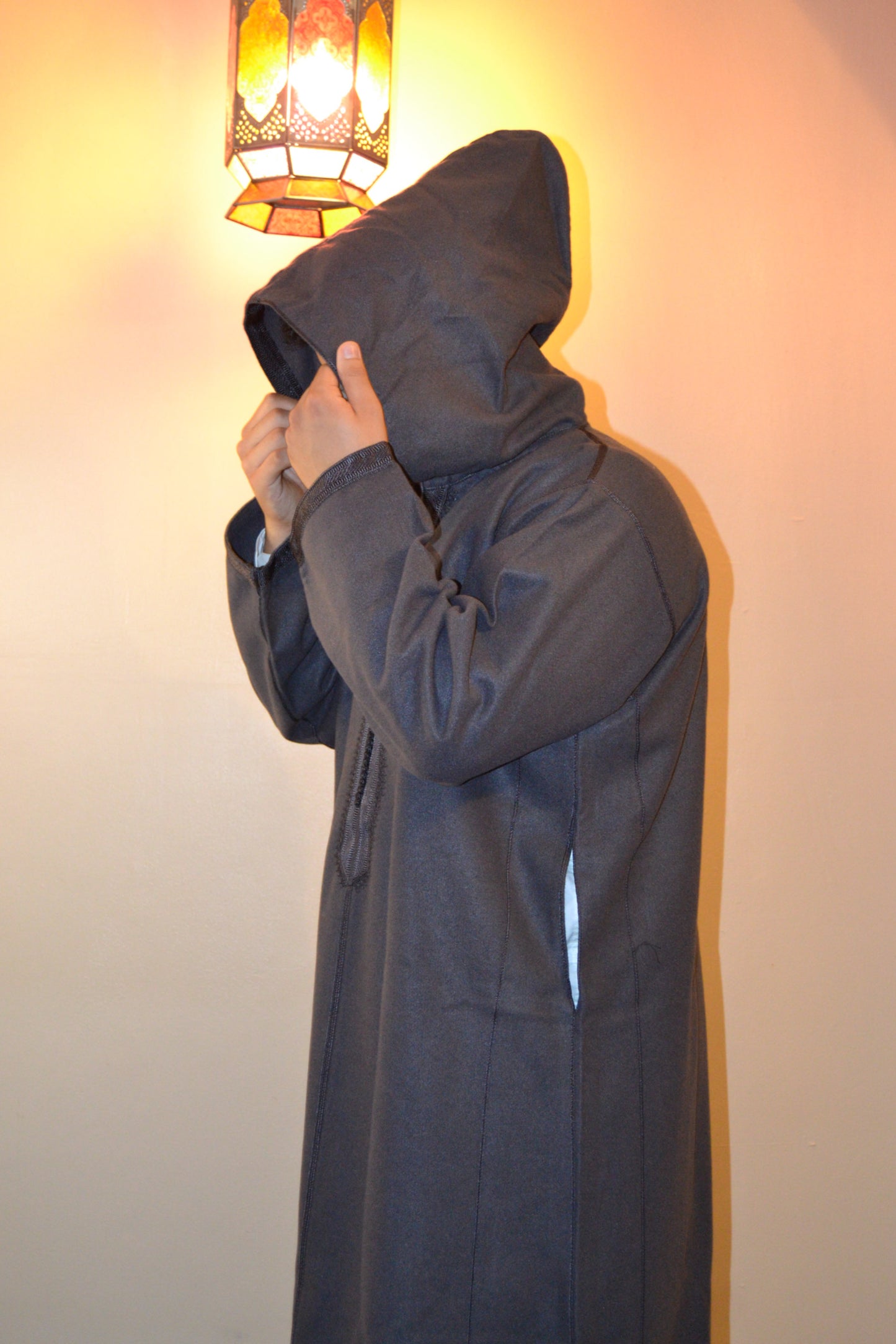 Charcoal Gray Winter Moroccan Djellaba