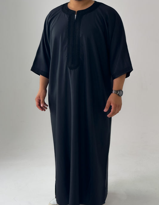 Black Moroccan Thobe As-Sarayah collection