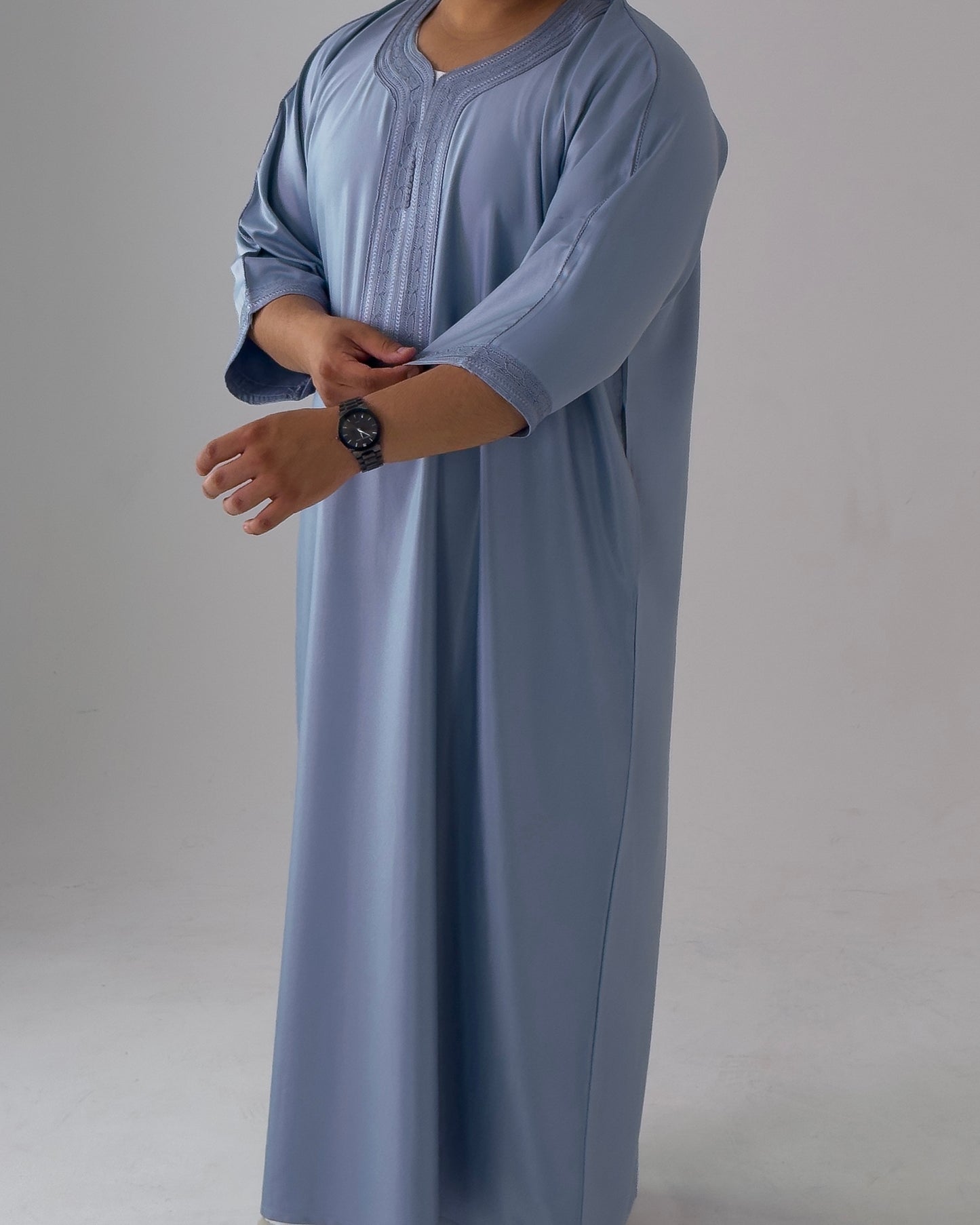 Grey Moroccan Thobe Al-Waha collection