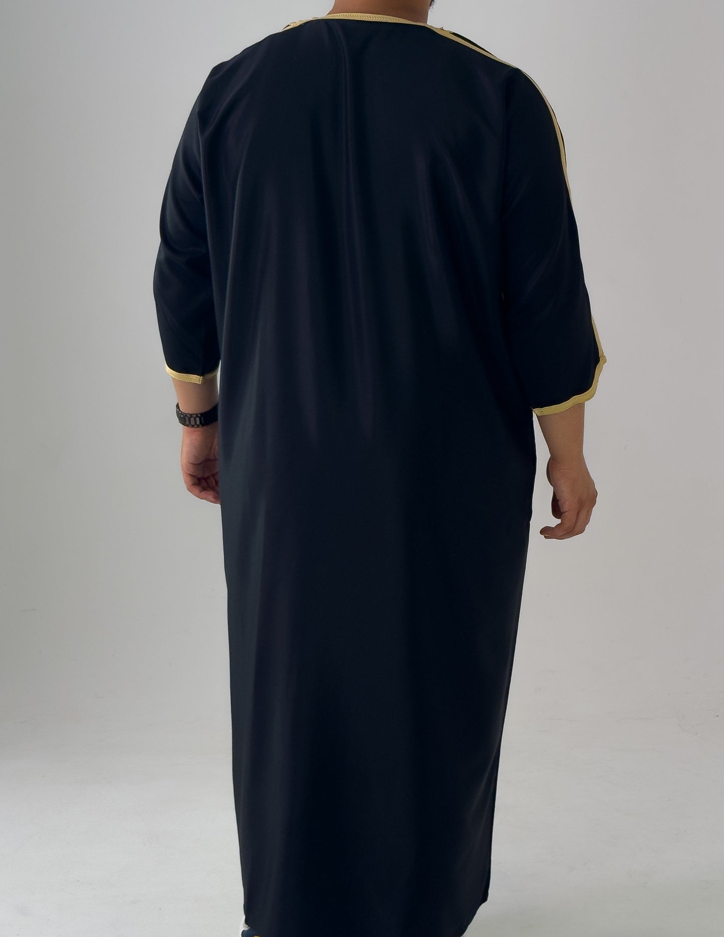 Black & Gold Moroccan Thobe Al-Hadiyah Collection