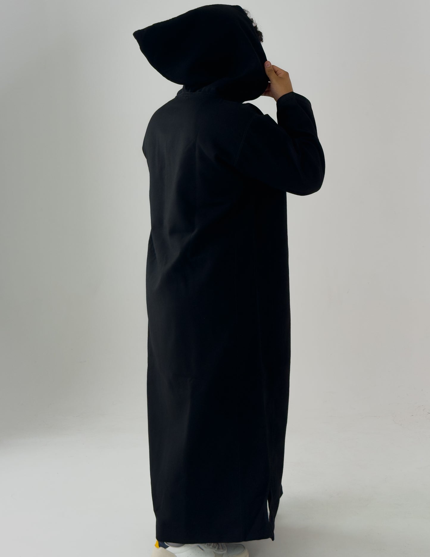 Jet black Winter Moroccan Djellaba