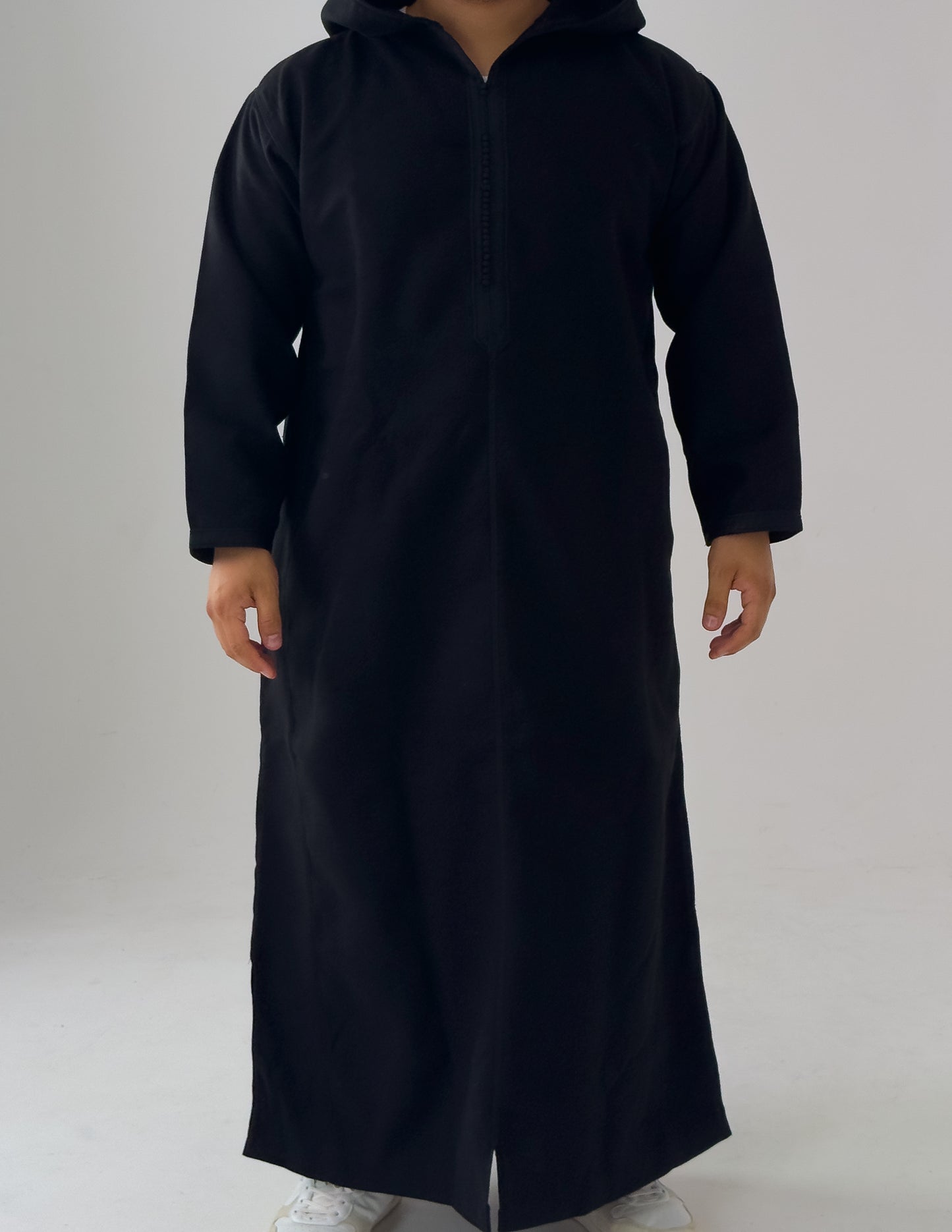 Jet black Winter Moroccan Djellaba