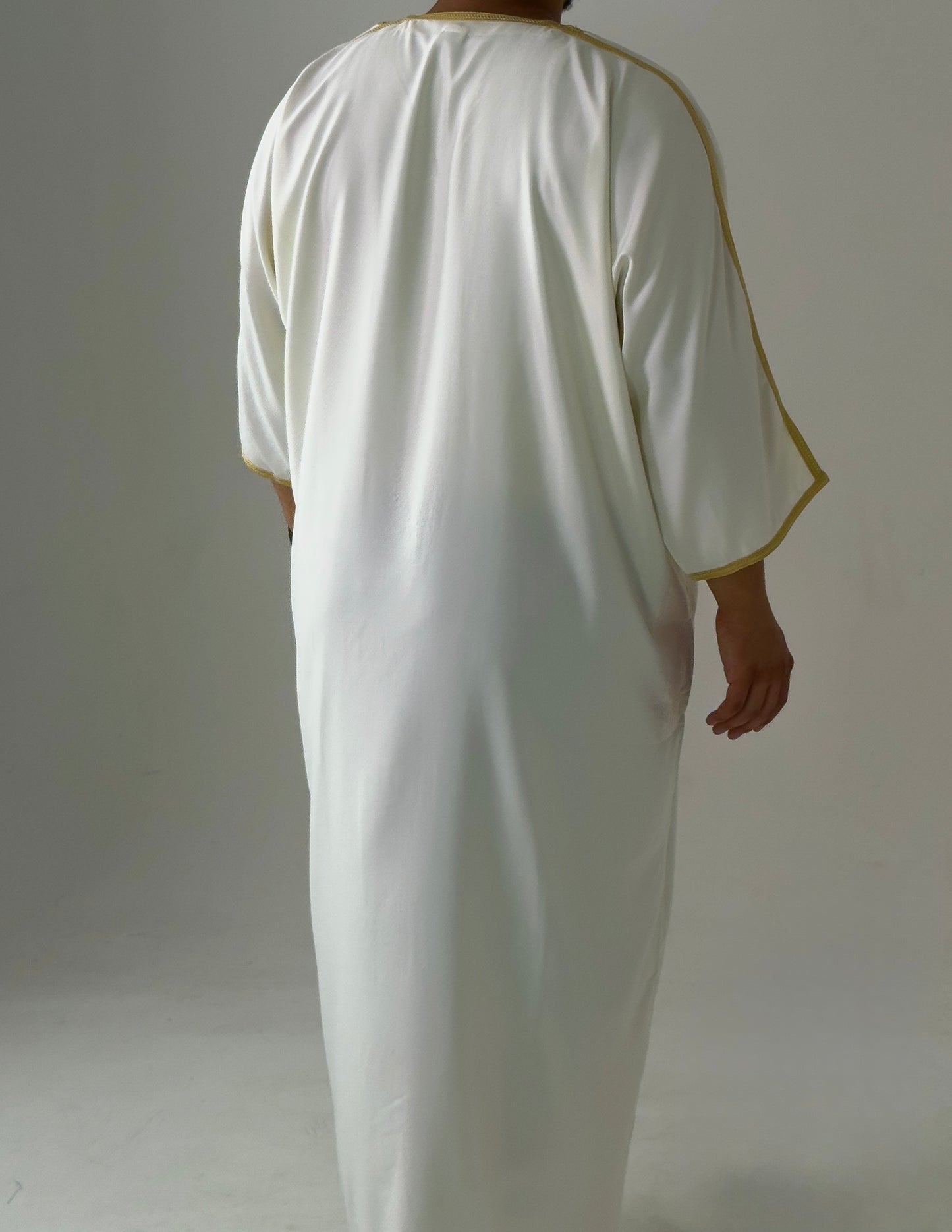 White & Gold Moroccan Thobe Al-Hadiyah