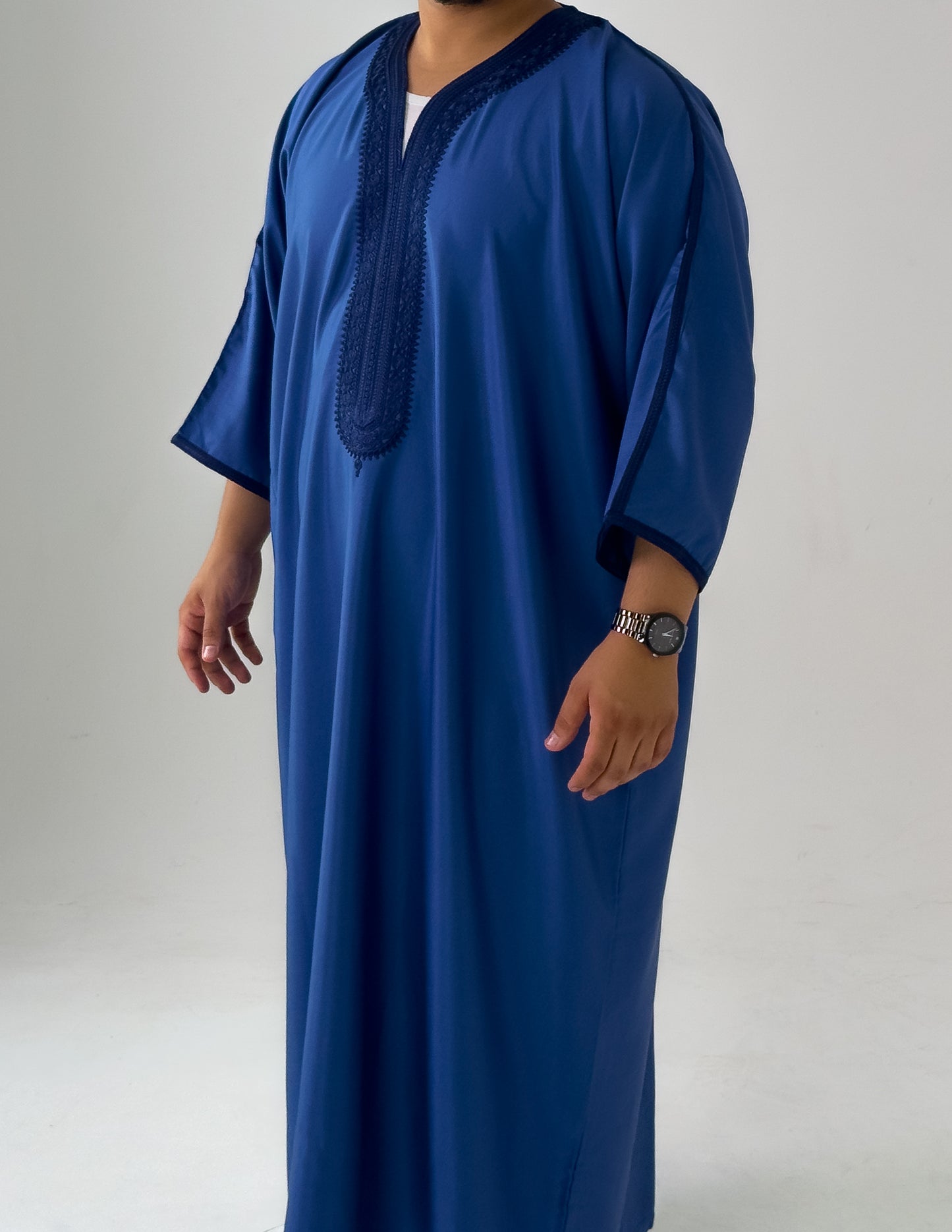 Navy Blue Moroccan Thobe Al-Hadiyah Collection