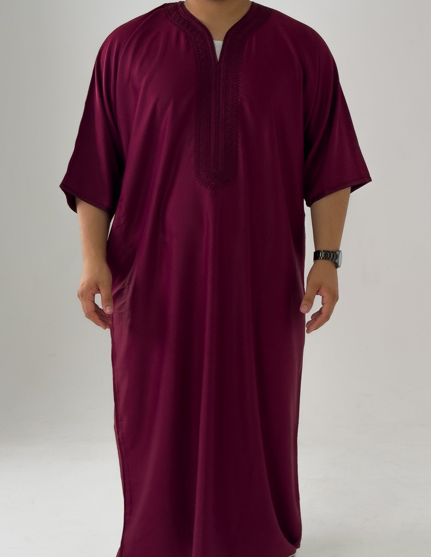 Blood red Moroccan Thobe Al-Hadiyah collection