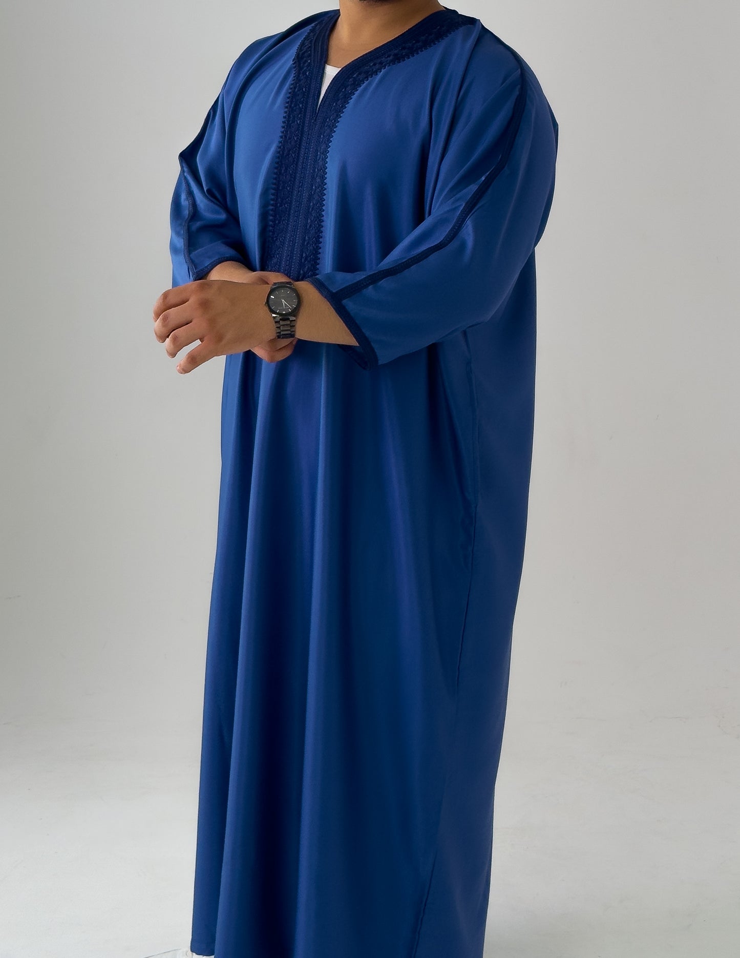 Navy Blue Moroccan Thobe Al-Hadiyah Collection